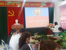 CHI BỘ TRƯỜNG MN LIÊN CHÂU TỔ CHƯC LỄ KẾT NẠP ĐẢNG VIÊN MỚI